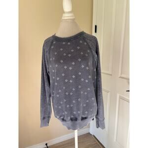 Aerie Small Floral Bandana Crewneck Oversized Sweatshirt Distressed